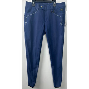NEW FITS Abbey Knee Patch Tread Breeches Pants Women's Large BlueEquestrian C15
